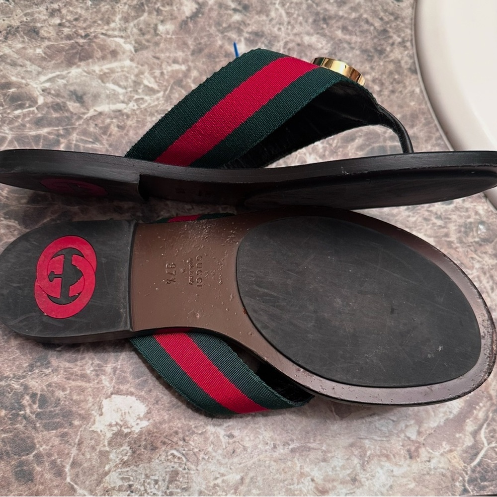 Gucci Red Black and Green Women’s Sandals with box